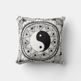 Almofada Preto de Yin & de Yang