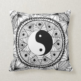 Almofada Preto de Yin & de Yang