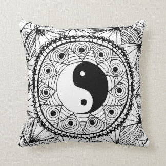 Almofada Preto de Yin & de Yang