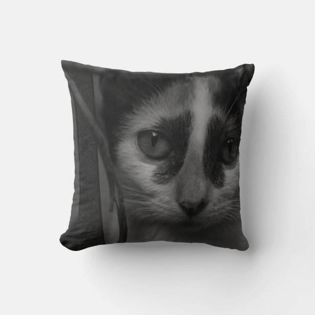 Almofada Preto e Branco - Gatinho 02 (Frente)