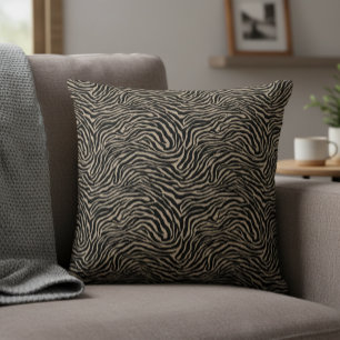 Almofada Preto e Claro Creme Padrão Zebra Decorativo