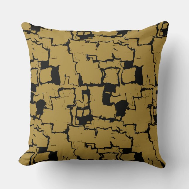 Almofada Preto e Dourado abstrato (Frente)