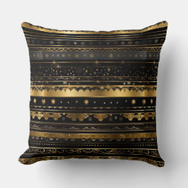 Almofada Preto Elegante E Horizontal Dourada