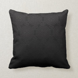 Almofada Preto oriental do jacquard | do símbolo da longa