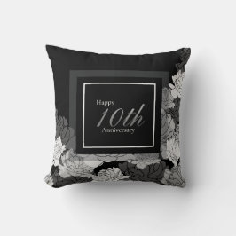 Almofada Preto, prata e branco 10º aniversário