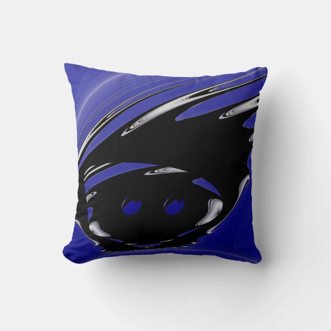 Almofada Preto Punk Fractal (Frente)