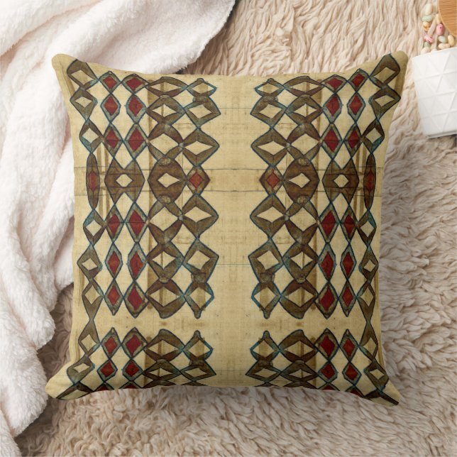 Almofada preto tan red Tribal African Lama close (Cobertor)