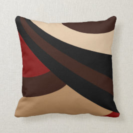 Almofada Preto, Vermelho, bege, Design moderno castanho