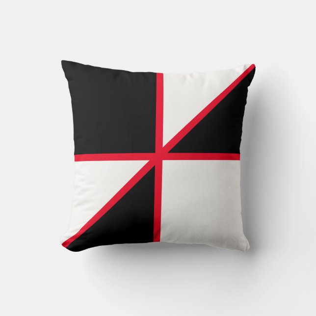 Almofada Preto Vermelho e Branco Moderno (Frente)