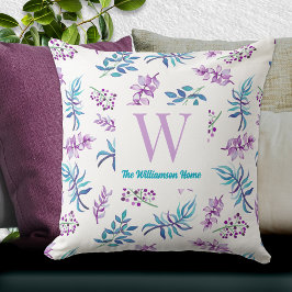 Almofada Pretty Watercolor Floral Garden Personalized 