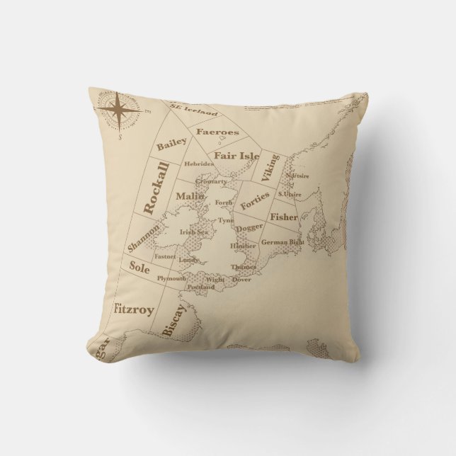 Almofada Previsão de Envio das Ilhas Britânicas em estilo v (Frente)