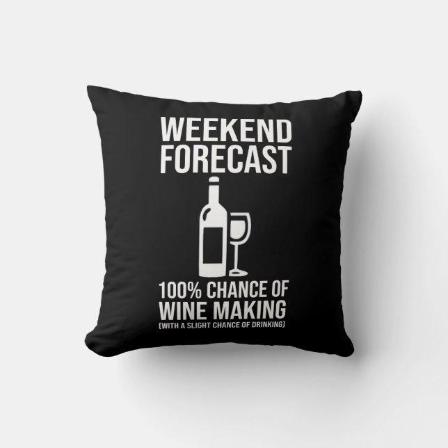 Almofada Previsão de Fim de Semana - 100% de Chance de Prod (Frente)