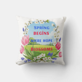 Almofada Primavera Começa Onde A Esperança Pisca A Decoraçã