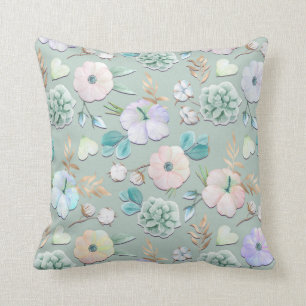 Almofada Primavera de Verão Mint Verde Azul Lípico Rosa D