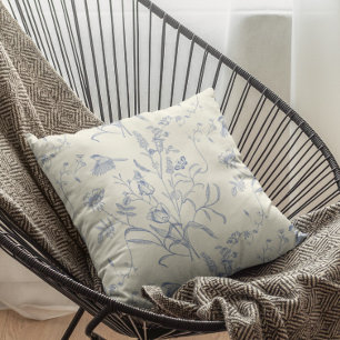 Almofada Primavera de Vintage Blue Botanical