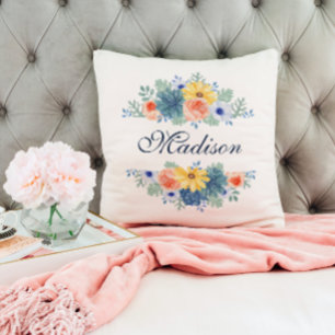 Almofada Primavera Floral Chic Modern Personalizado Nome