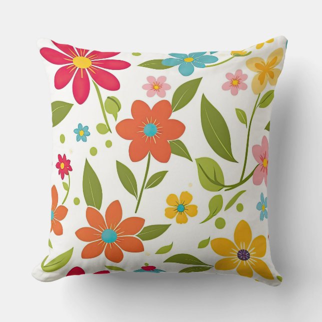 Almofada Primavera floral colorido (Frente)