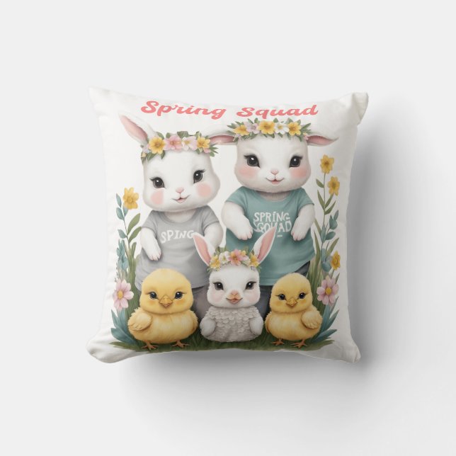 Almofada Primavera Quad Cute Bunny & Páscoa (Frente)