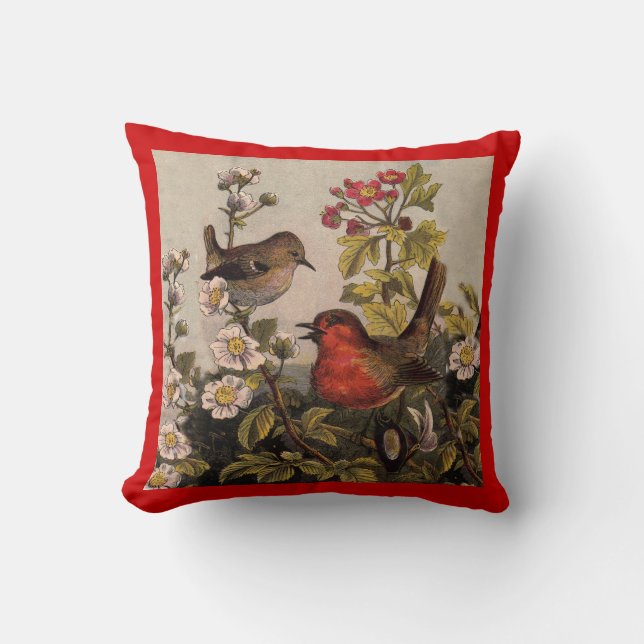 Almofada Primavera Robin Birds Red Birds (Frente)