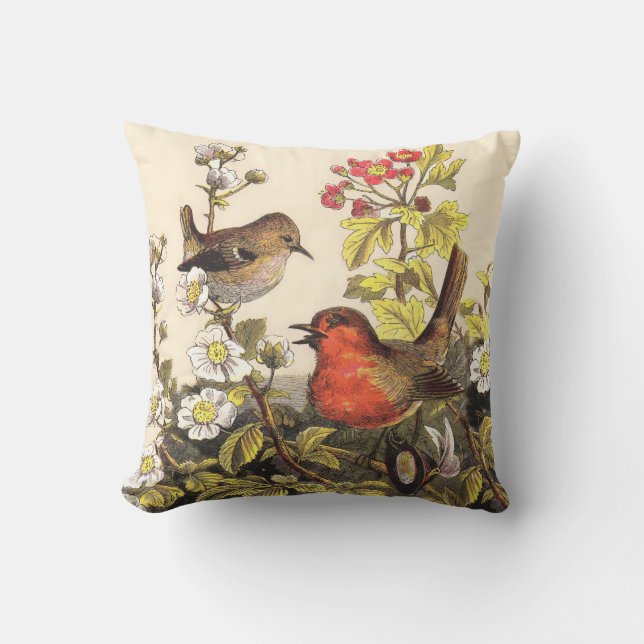 Almofada Primavera Robin Birds Red Birds (Frente)