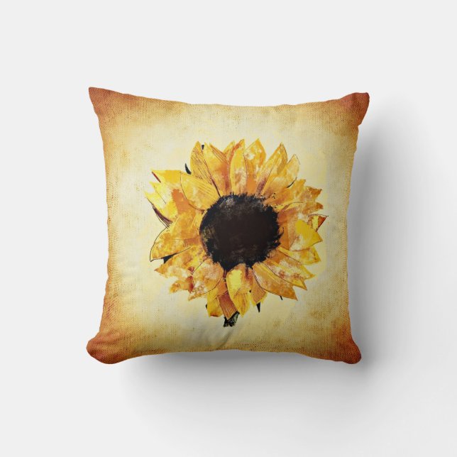 Almofada Primavera Sunflower Watercolor (Frente)