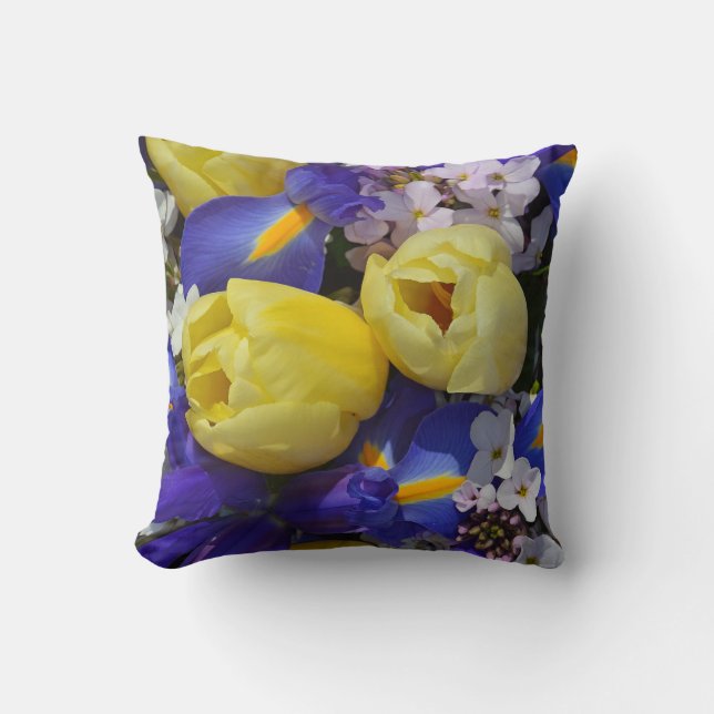 Almofada Primavera tulipas e travesseiros decorativos de ír (Frente)