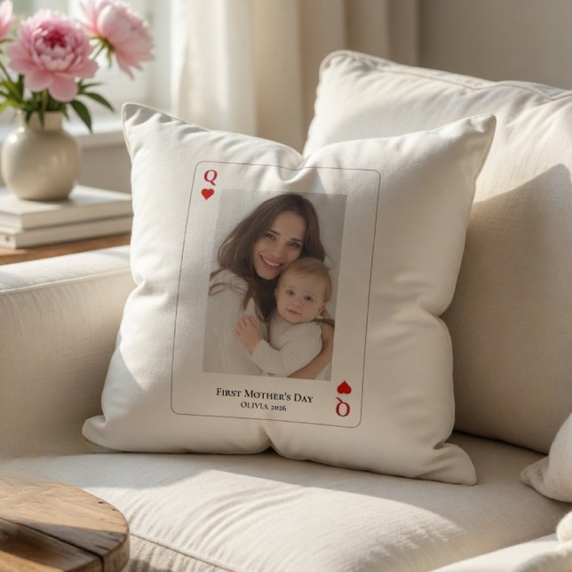 Almofada Primeiro Dia das Mães Foto Personalizada  (Criador carregado)