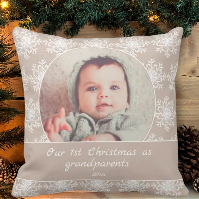 Almofada Primeiro Natal Avós Neto Foto (Criador carregado)