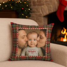 Primeiro Natal Personalizado Foto Tartan