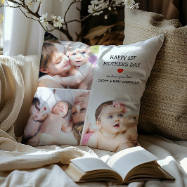 Almofada Primeiro Presente do Dia das Mães | Cute Colagem d