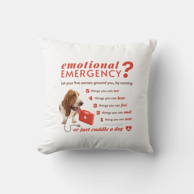 Almofada Primeiros Socorros Emocionais Personalizados - Cão (Frente)