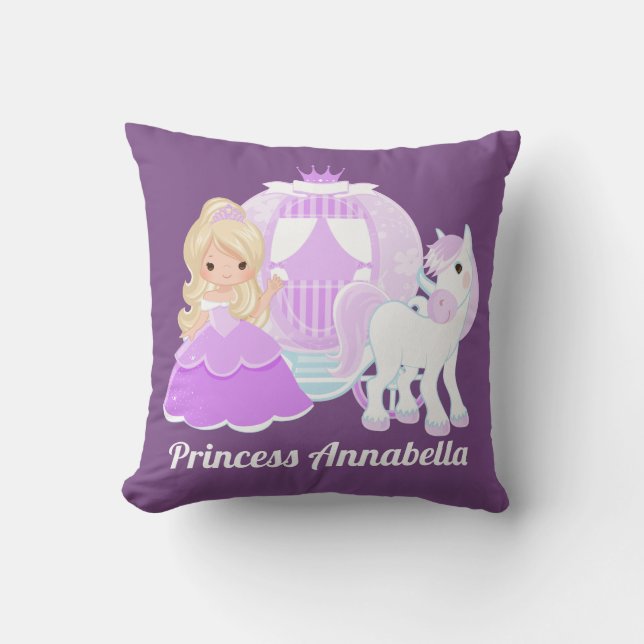 Almofada Princesa adiciona nome para garotas travesseiro de (Frente)