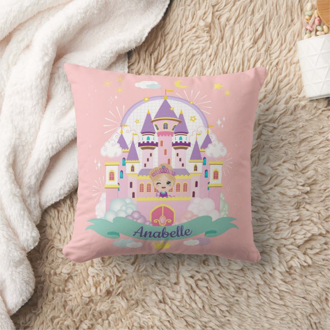 Almofada Princesa bonito, rosa personalizado (Cobertor)