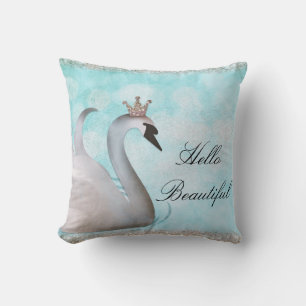 Almofada Princesa Cisne Brilho Dourado Falso Conto de Fadas