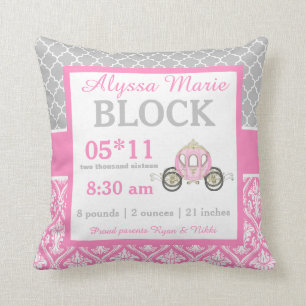Almofada Princesa cor-de-rosa cinzenta Bebê Anúncio