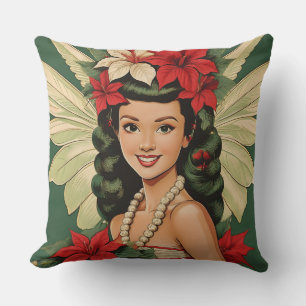 Almofada Princesa de Natal Tropical de Retro