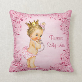 Almofada Princesa loura personalizada Glamoroso Cor-de-rosa