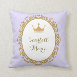 Almofada Princesa real Dourado Coroa Berçário Decoração de