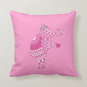 Almofada Princesa Rosa Elefante Americano Bonito MoJo P