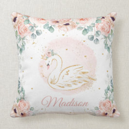 Almofada Princesa Swan Blush Pink Papoila Verde Floral