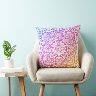 Almofada Prism Flower Mandala Throw Pillow