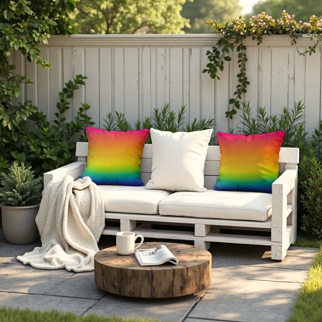 Almofada Prism Light - Arte Vibrante do Espectro Arco-Íris (Radiant rainbow comfort! Modern casual style for your sofa.)
