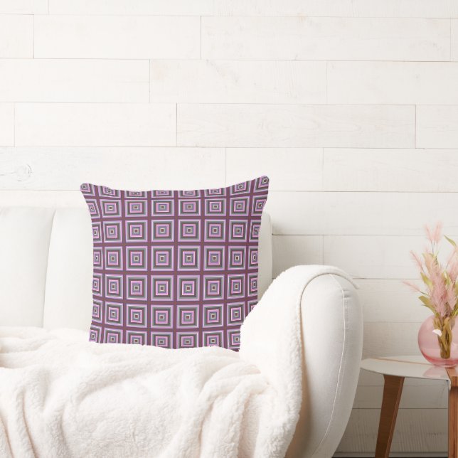 Almofada Prisões quadradas Cinza branco magenta Marinho (Sofá)