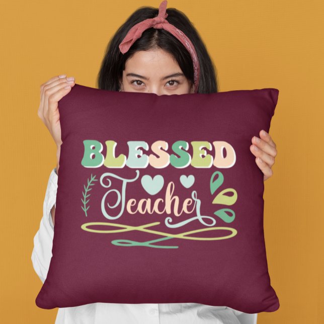 Almofada Professor abençoado de volta à Design escolar (Criador carregado)