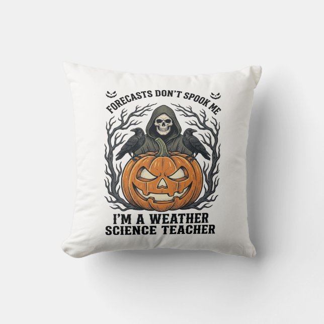 Almofada Professor de Clima Halloween Sinistro Ceifador Abó (Frente)