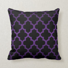Almofada Profundamente - teste padrão roxo e preto de