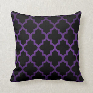 Almofada Profundamente - teste padrão roxo e preto de