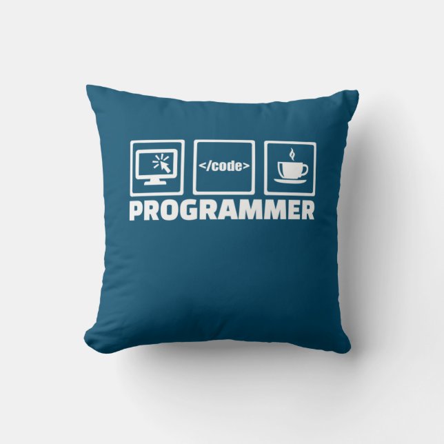 Almofada Programador Escreve Código E Bebe Café (Frente)