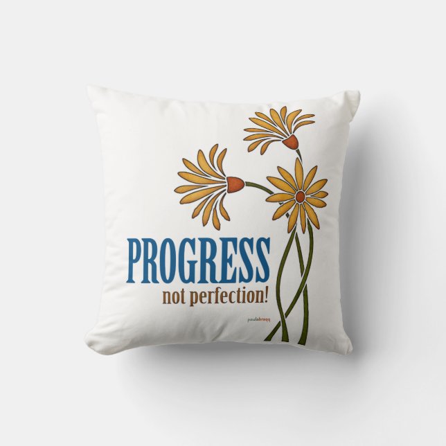 Almofada Progresso, não perfeição! (citações da (Frente)