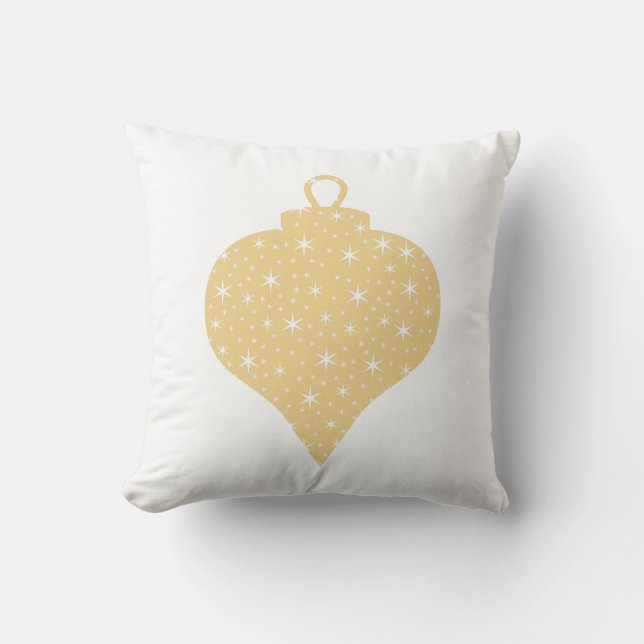 Almofada Projeto Dourado do Bauble do Natal da cor (Frente)